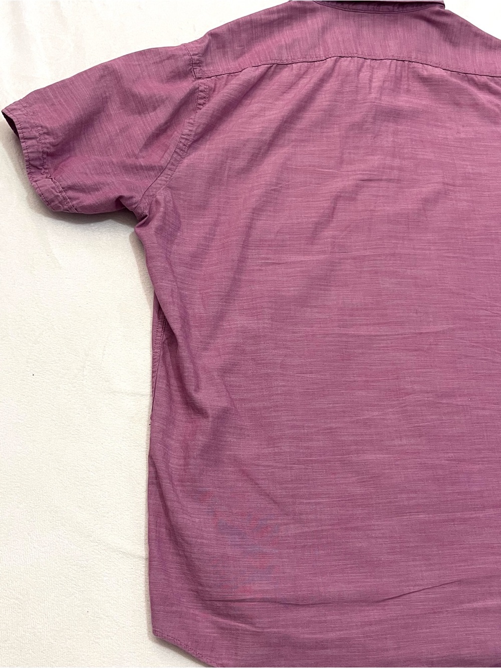 Express Soft Wash Men's Short-Sleeve Collar Button-Down Shirt Pink / Purple L - Picture 14 of 15